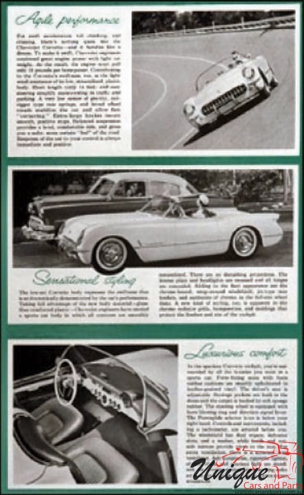 1954 Corvette Brochure Page 2